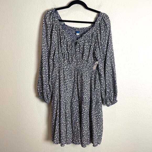 NEW Old Navy Womens Large Floral Peasant Long Sleeve Dress Cottagecore - Picture 7 of 13